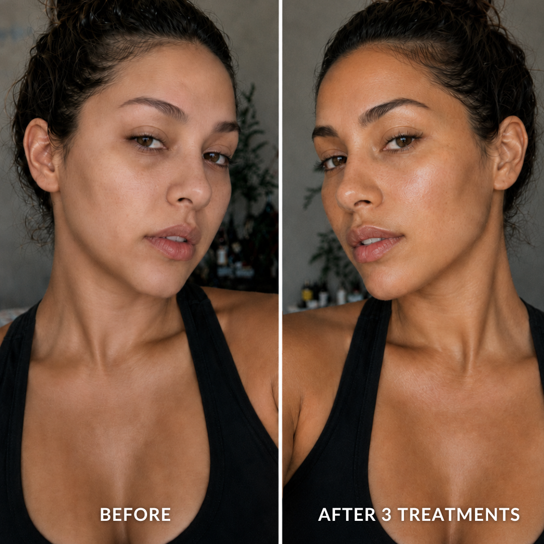 Before and after facial sculpting result